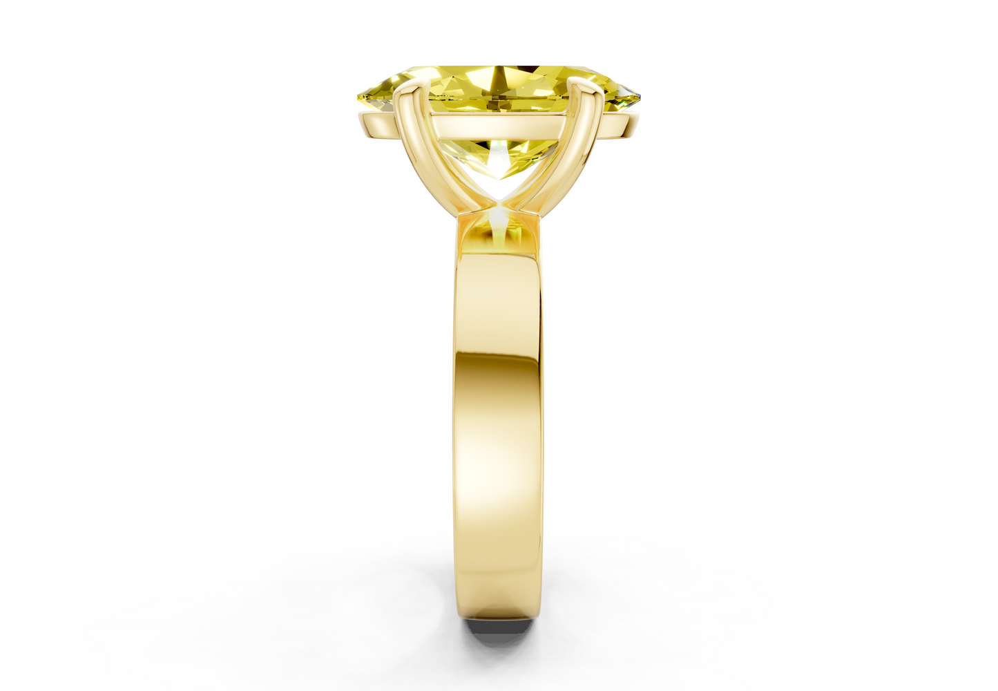 Cascade Yellow Diamond Solitaire Oval Cut 4mm Engagement Ring