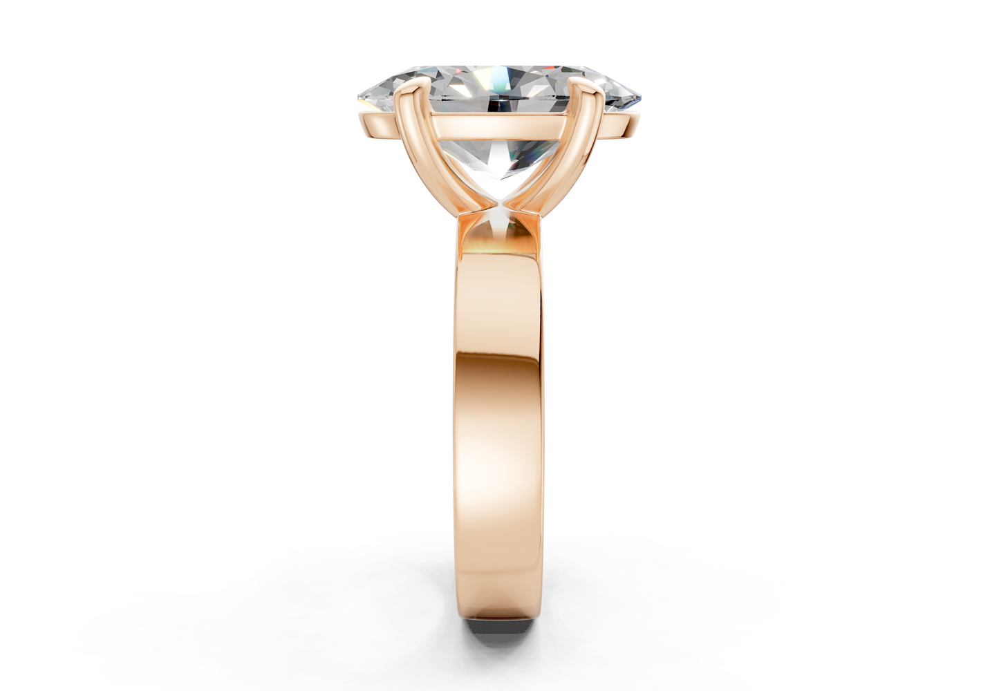 Cascade Diamond Solitaire Oval Cut 4mm Engagement Ring
