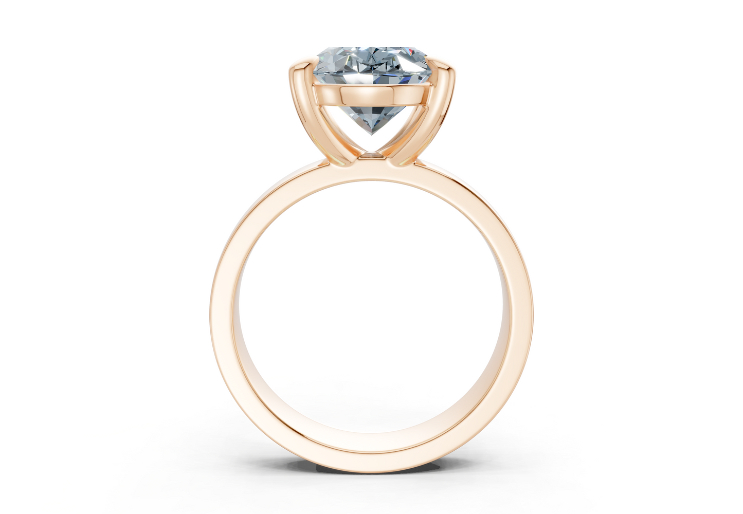 Cascade Blue Diamond Solitaire Oval Cut 4mm Engagement Ring