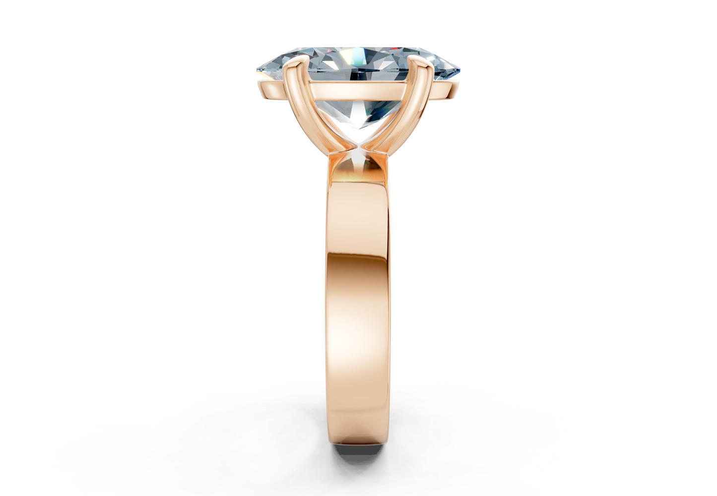 Cascade Blue Diamond Solitaire Oval Cut 4mm Engagement Ring