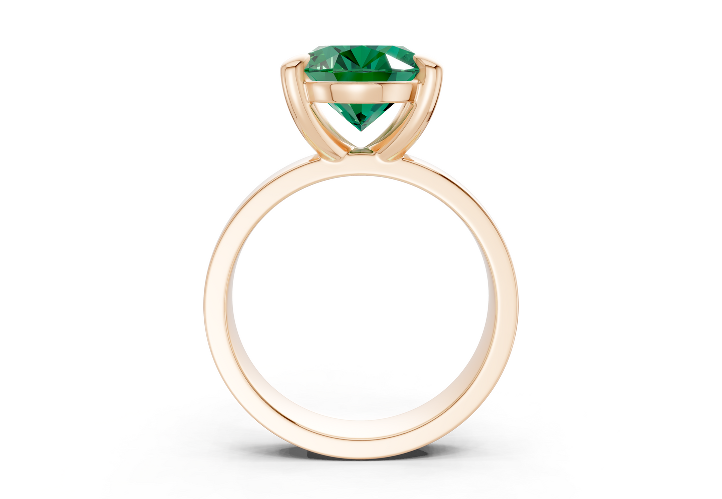 Cascade Emerald Gemstone Solitaire Oval Cut 4mm Engagement Ring
