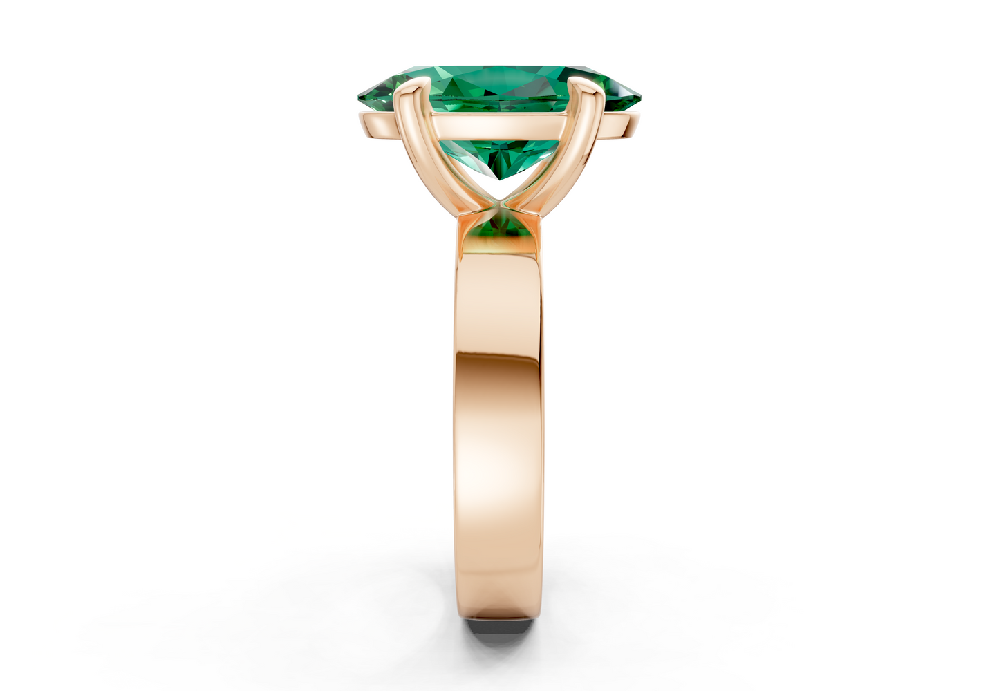 Cascade Emerald Gemstone Solitaire Oval Cut 4mm Engagement Ring