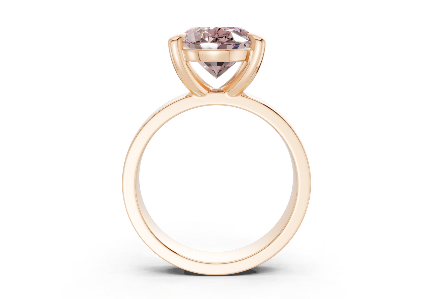 Cascade Pink Diamond Solitaire Oval Cut 4mm Engagement Ring