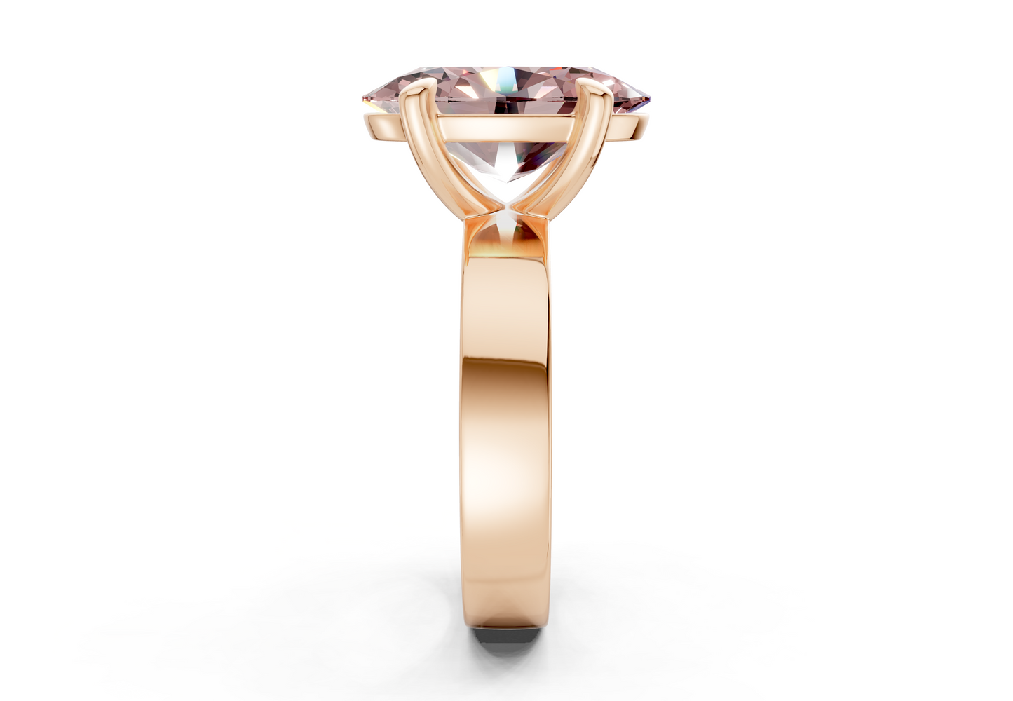 Cascade Pink Diamond Solitaire Oval Cut 4mm Engagement Ring