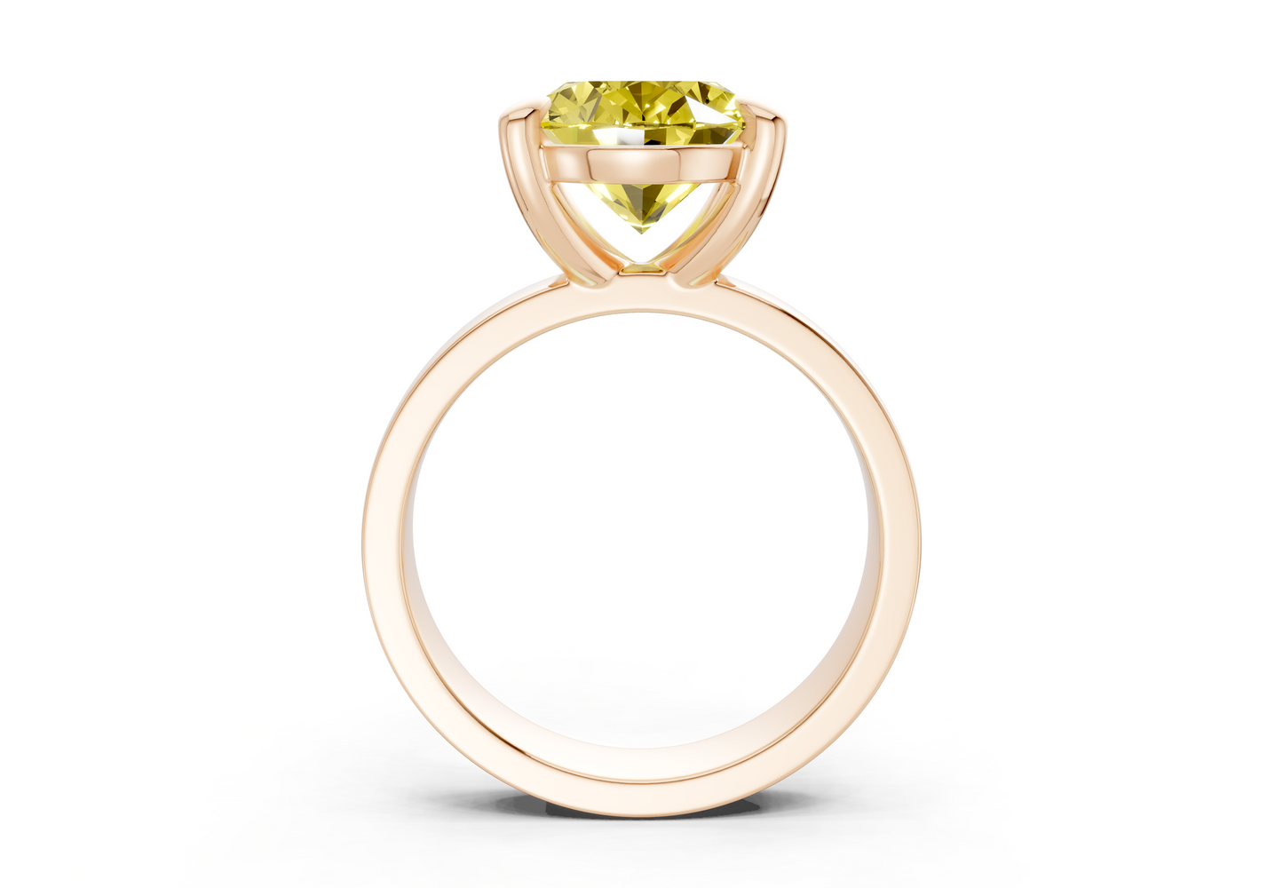 Cascade Yellow Diamond Solitaire Oval Cut 4mm Engagement Ring