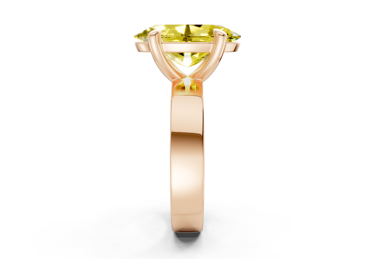 Cascade Yellow Diamond Solitaire Oval Cut 4mm Engagement Ring