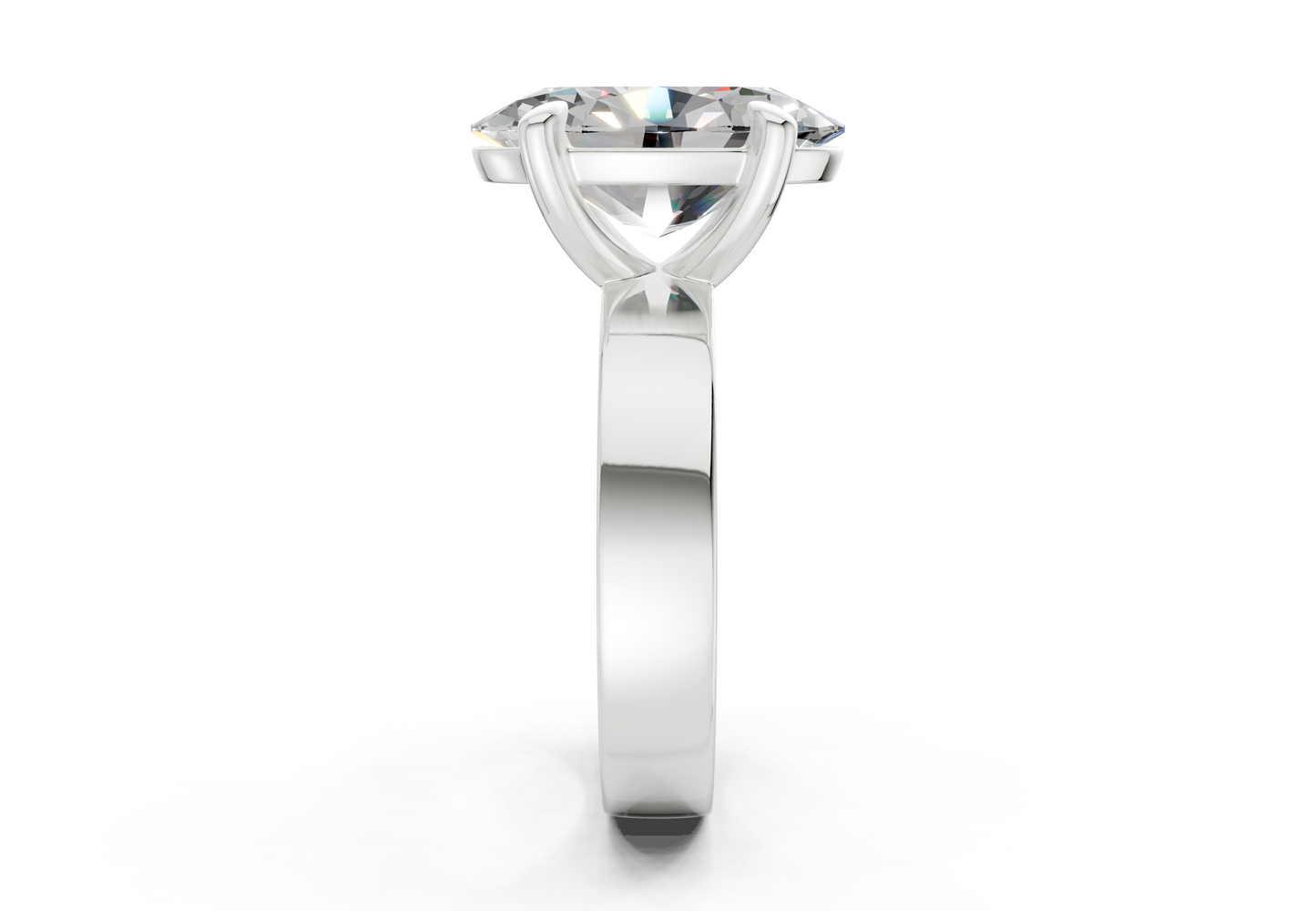 Cascade Diamond Solitaire Oval Cut 4mm Engagement Ring
