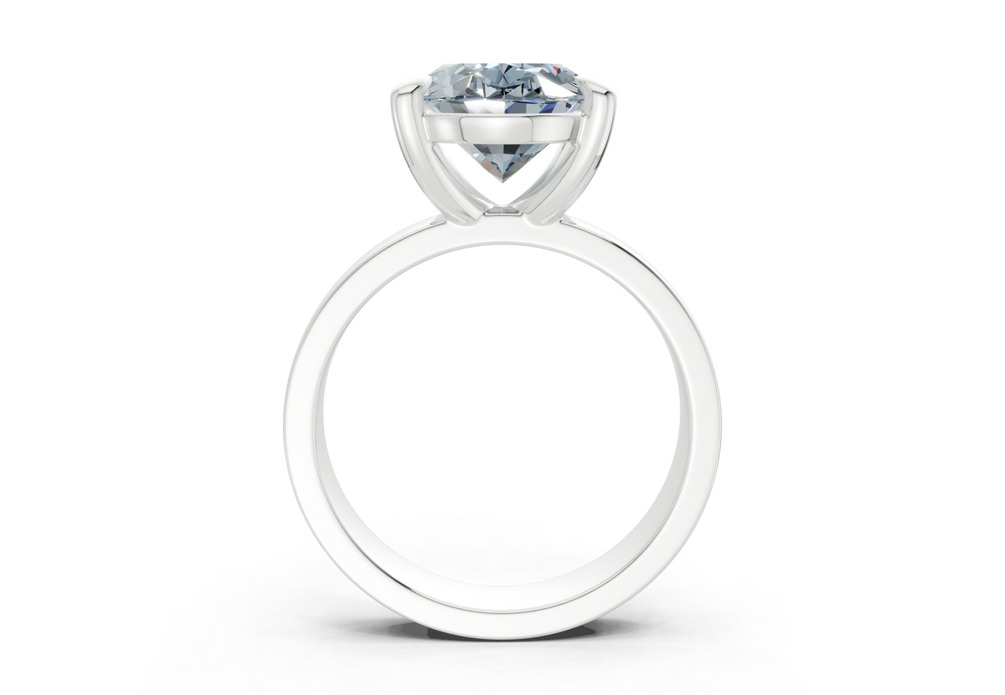 Cascade Blue Diamond Solitaire Oval Cut 4mm Engagement Ring