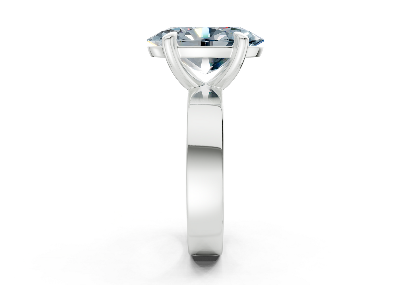 Cascade Blue Diamond Solitaire Oval Cut 4mm Engagement Ring