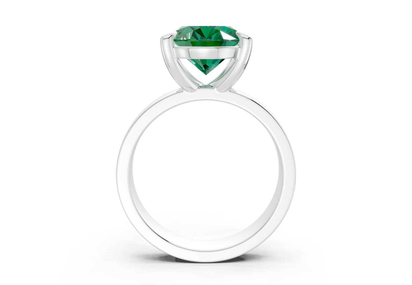 Cascade Emerald Gemstone Solitaire Oval Cut 4mm Engagement Ring