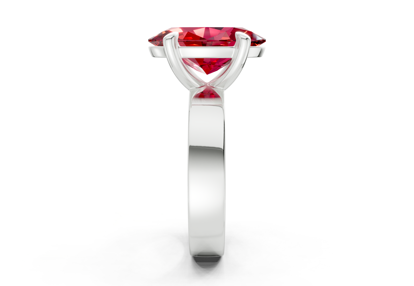 Cascade Ruby Gemstone Solitaire Oval Cut 4mm Engagement Ring