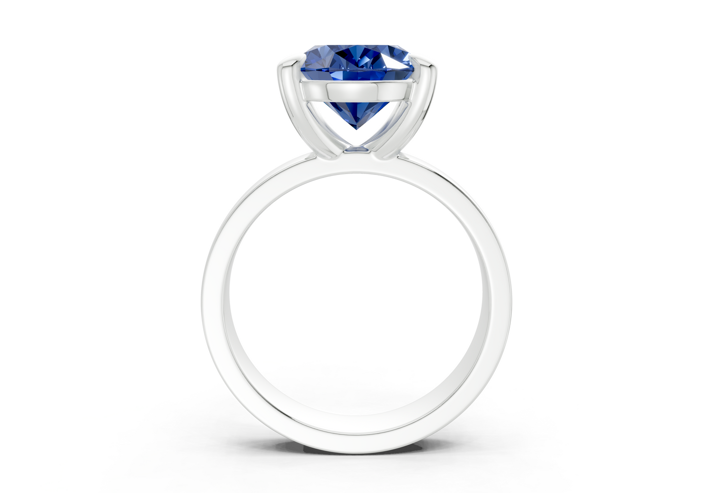Cascade Sapphire Gemstone Solitaire Oval Cut 4mm Engagement Ring