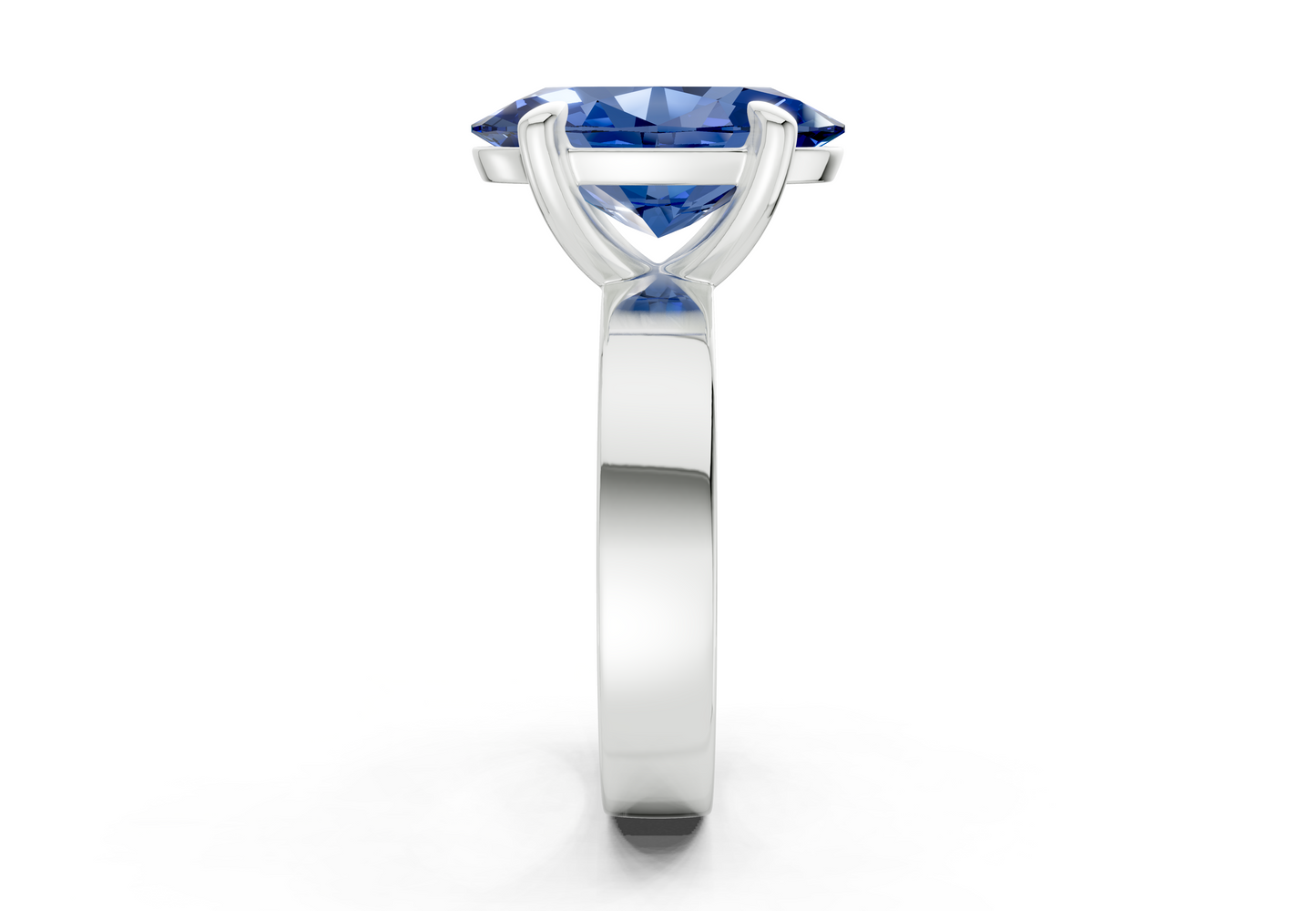 Cascade Sapphire Gemstone Solitaire Oval Cut 4mm Engagement Ring