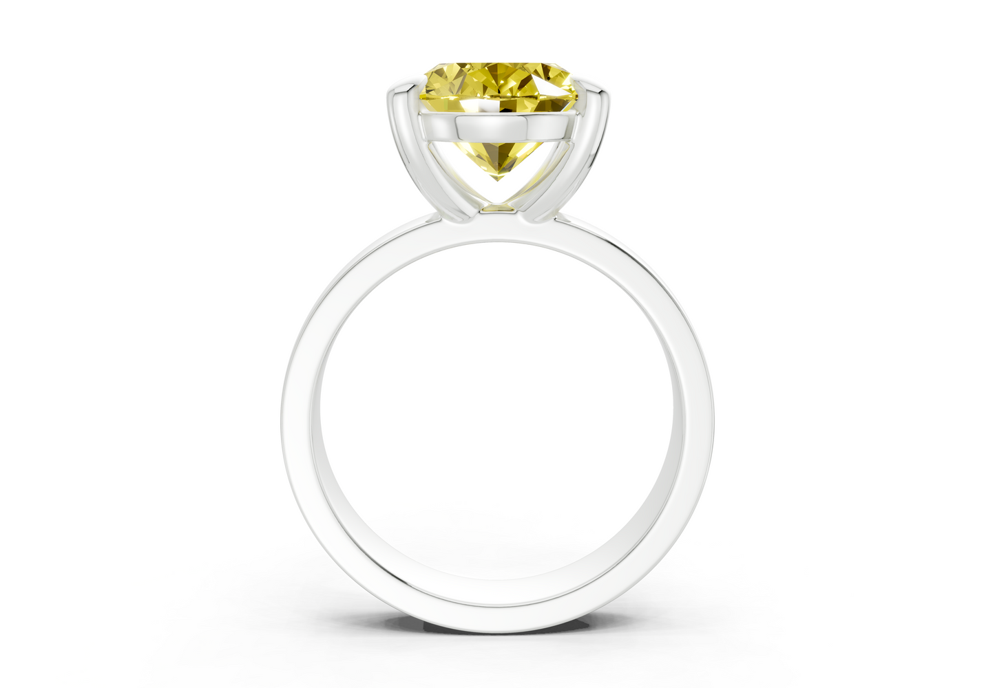 Cascade Yellow Diamond Solitaire Oval Cut 4mm Engagement Ring