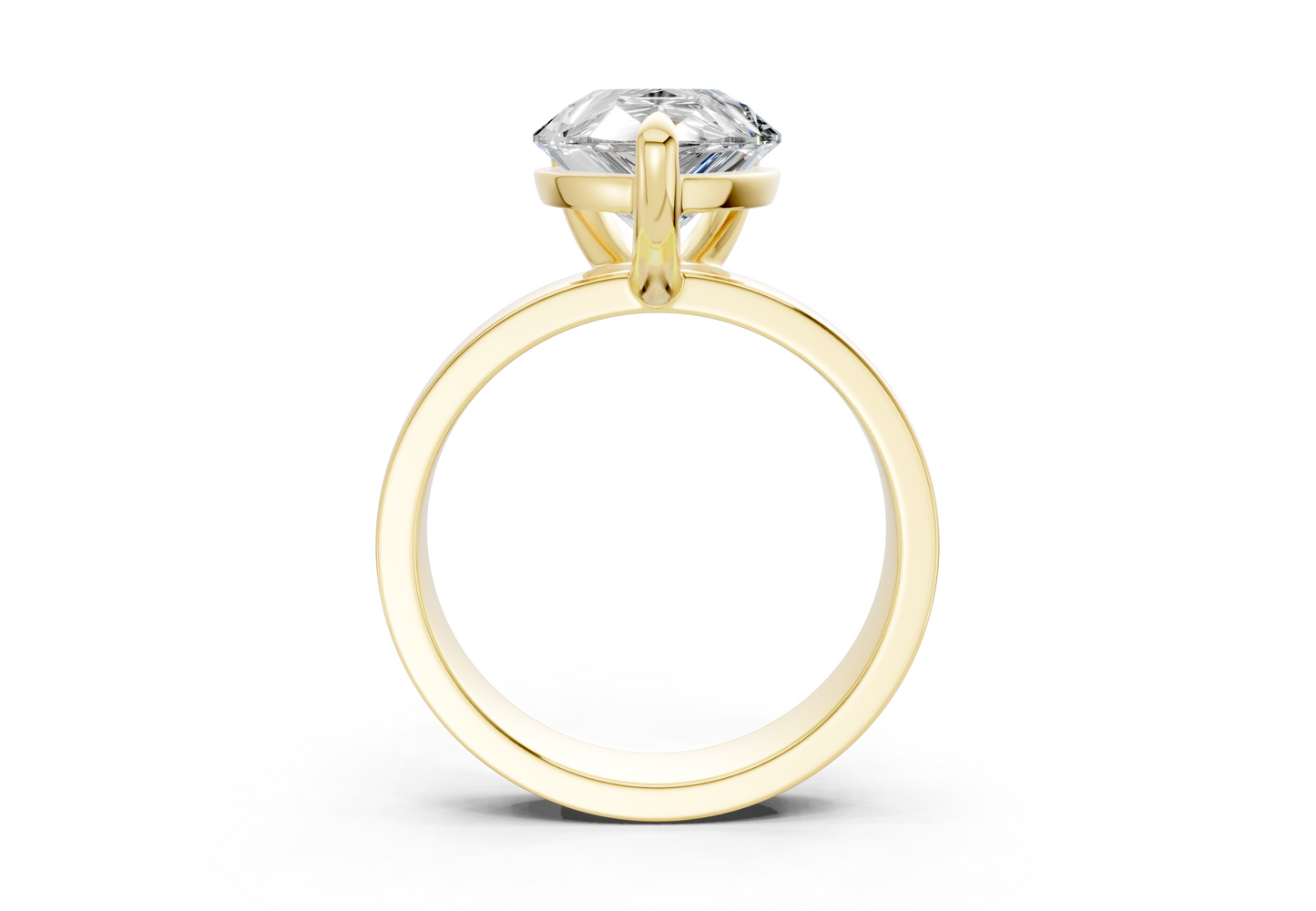 Cascade Diamond Solitaire Pear Cut 4mm Engagement Ring