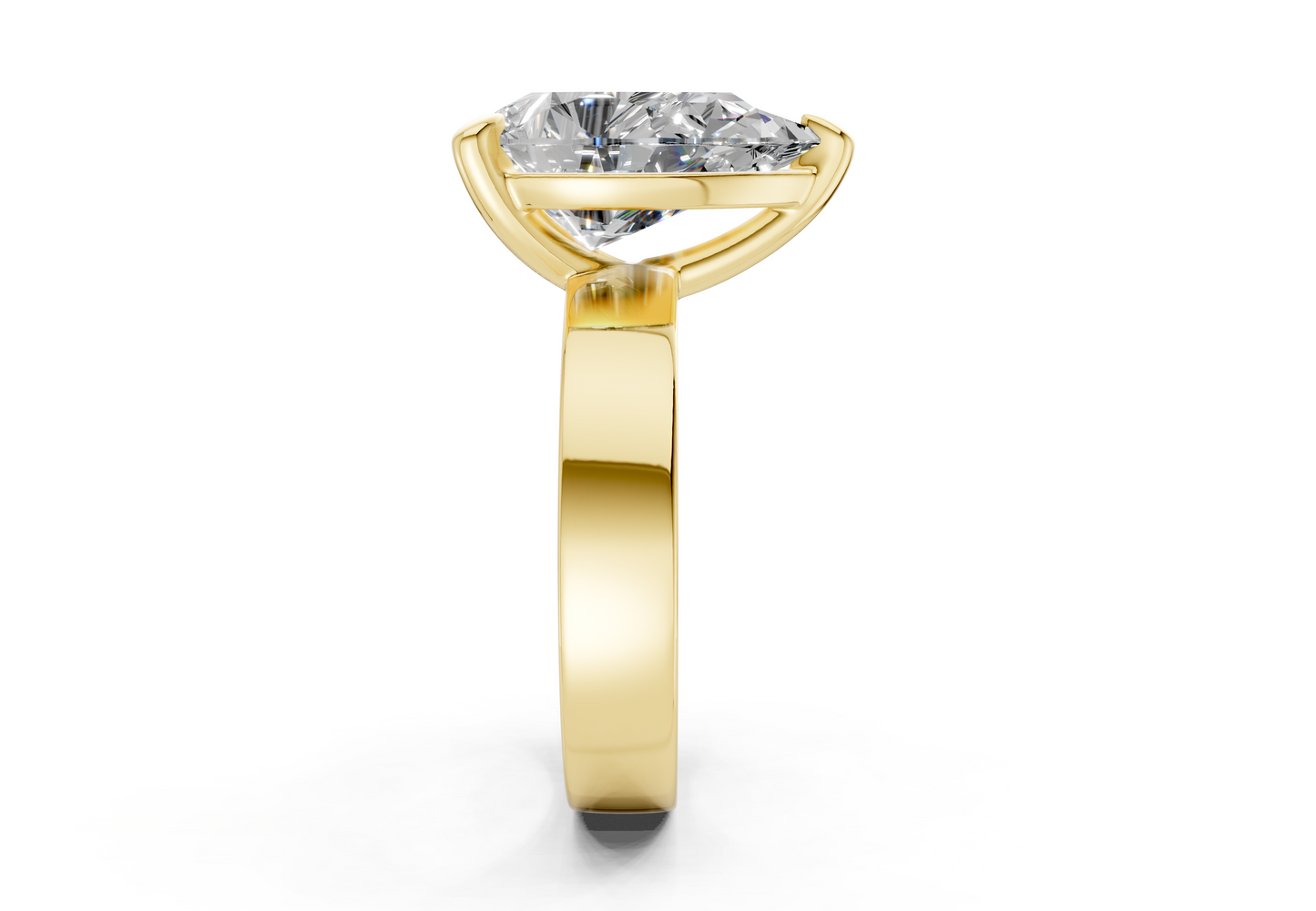 Cascade Diamond Solitaire Pear Cut 4mm Engagement Ring