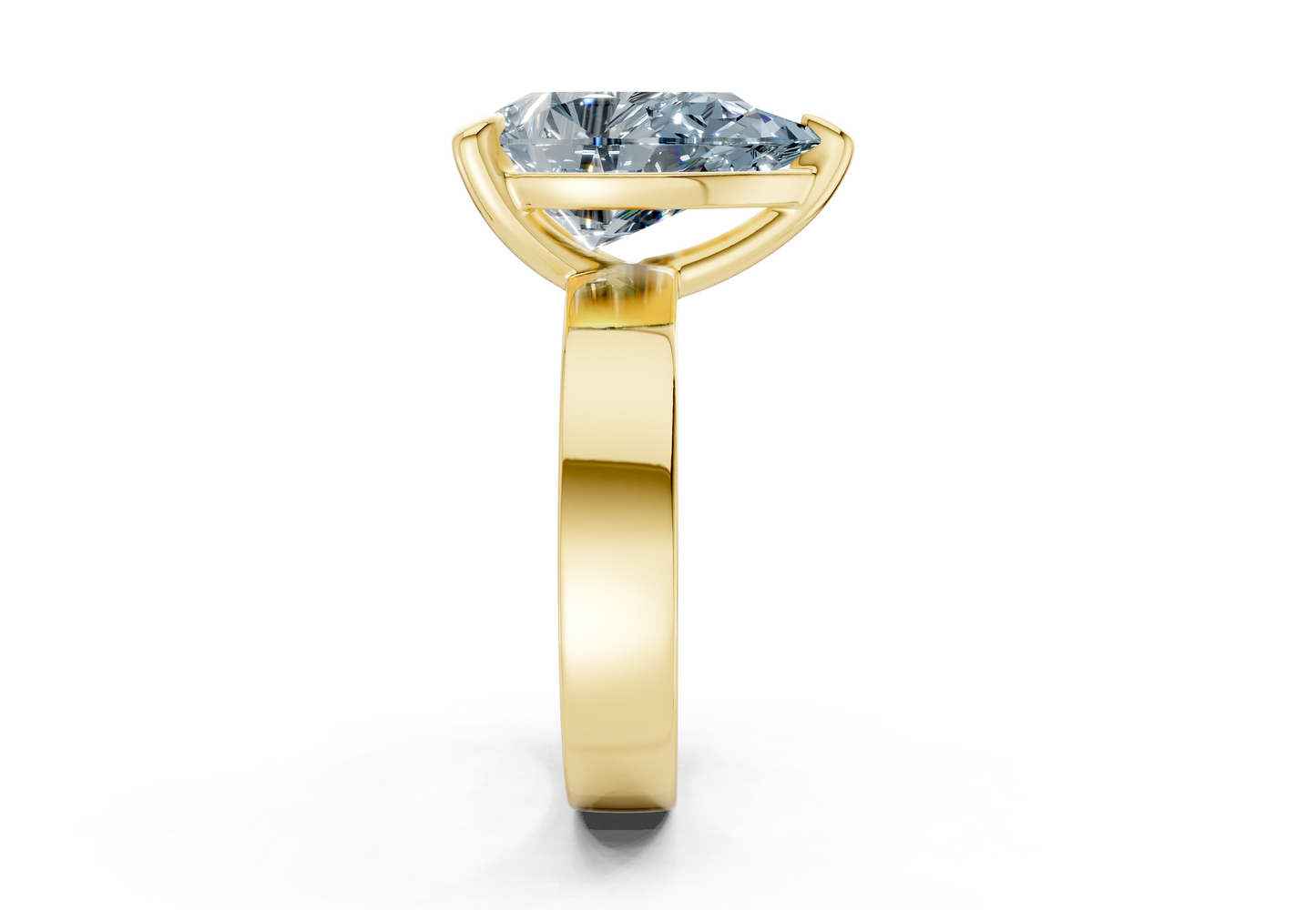 Cascade Blue Diamond Solitaire Pear Cut 4mm Engagement Ring