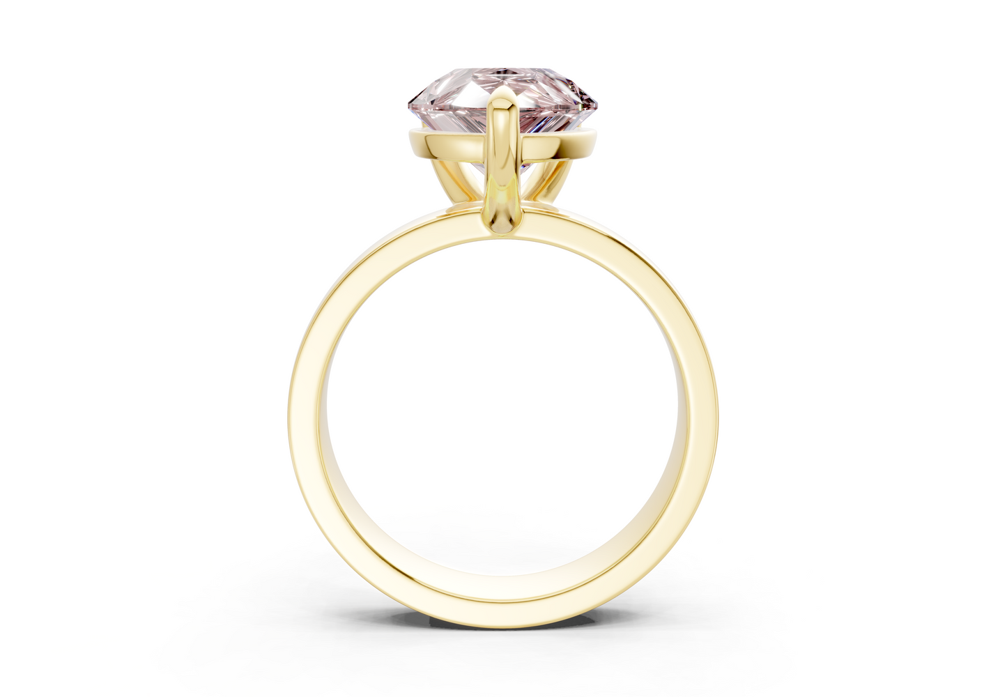 Cascade Pink Diamond Solitaire Pear Cut 4mm Engagement Ring