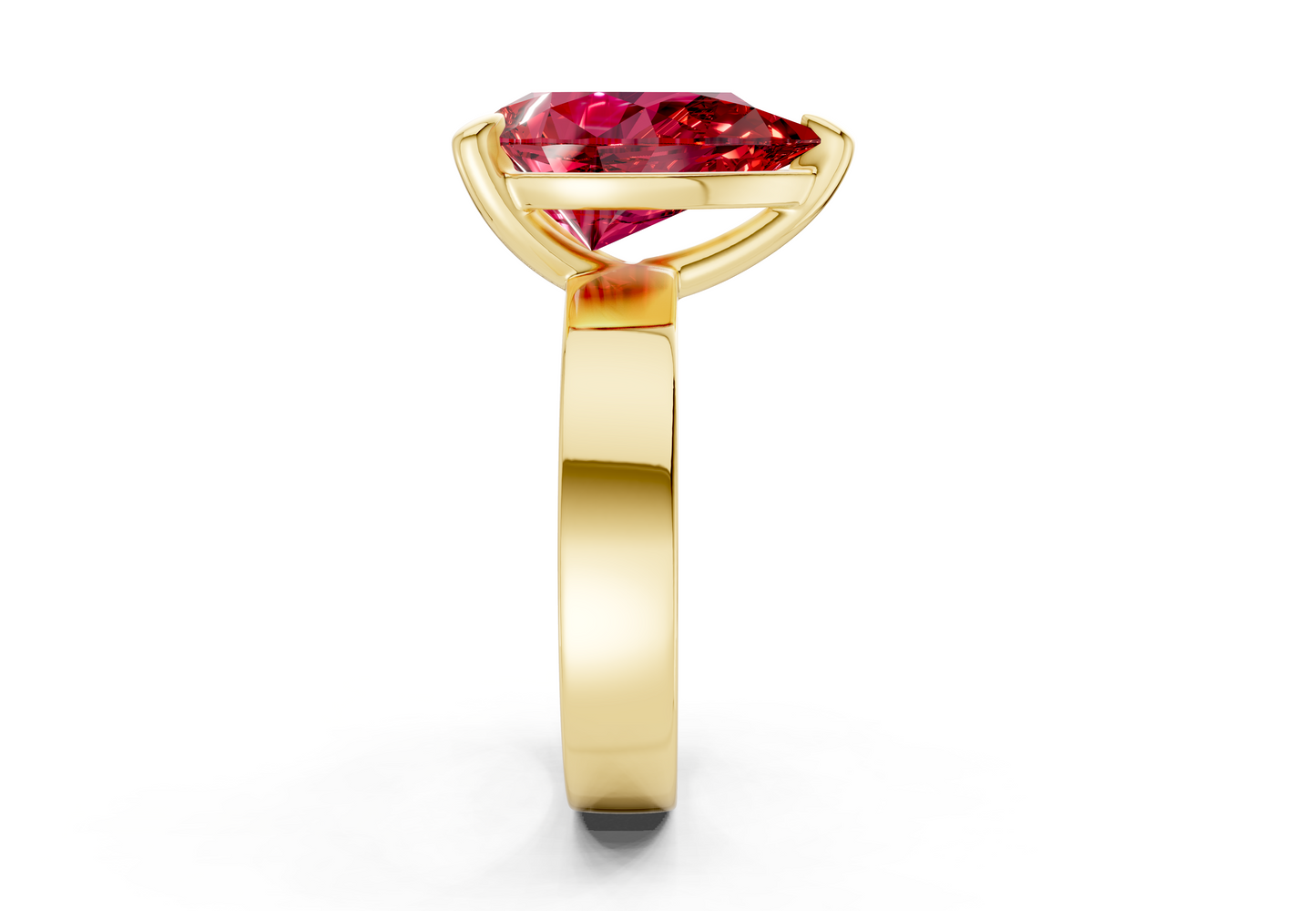 Cascade Ruby Gemstone Solitaire Pear Cut 4mm Engagement Ring