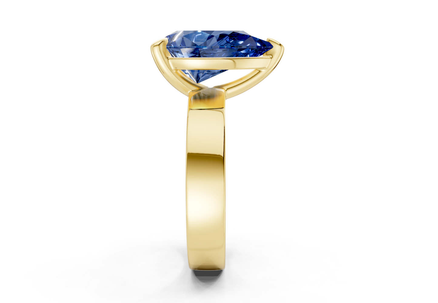 Cascade Sapphire Gemstone Solitaire Pear Cut 4mm Engagement Ring