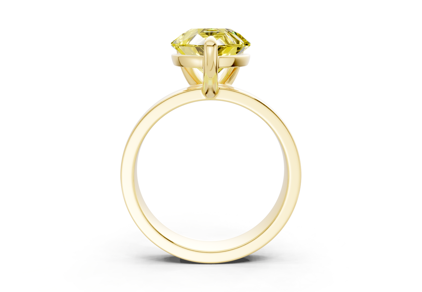 Cascade Yellow Diamond Solitaire Pear Cut 4mm Engagement Ring