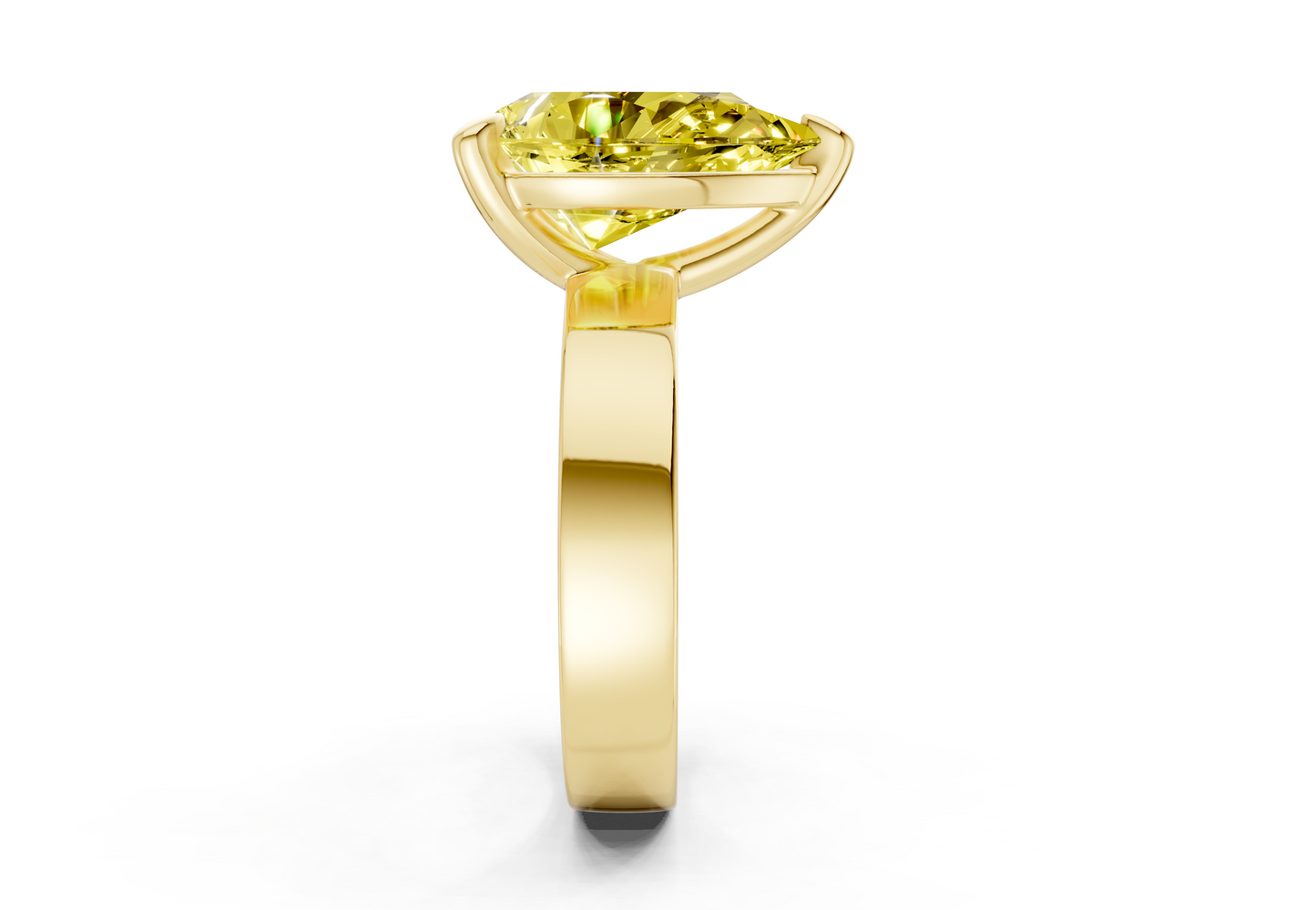 Cascade Yellow Diamond Solitaire Pear Cut 4mm Engagement Ring