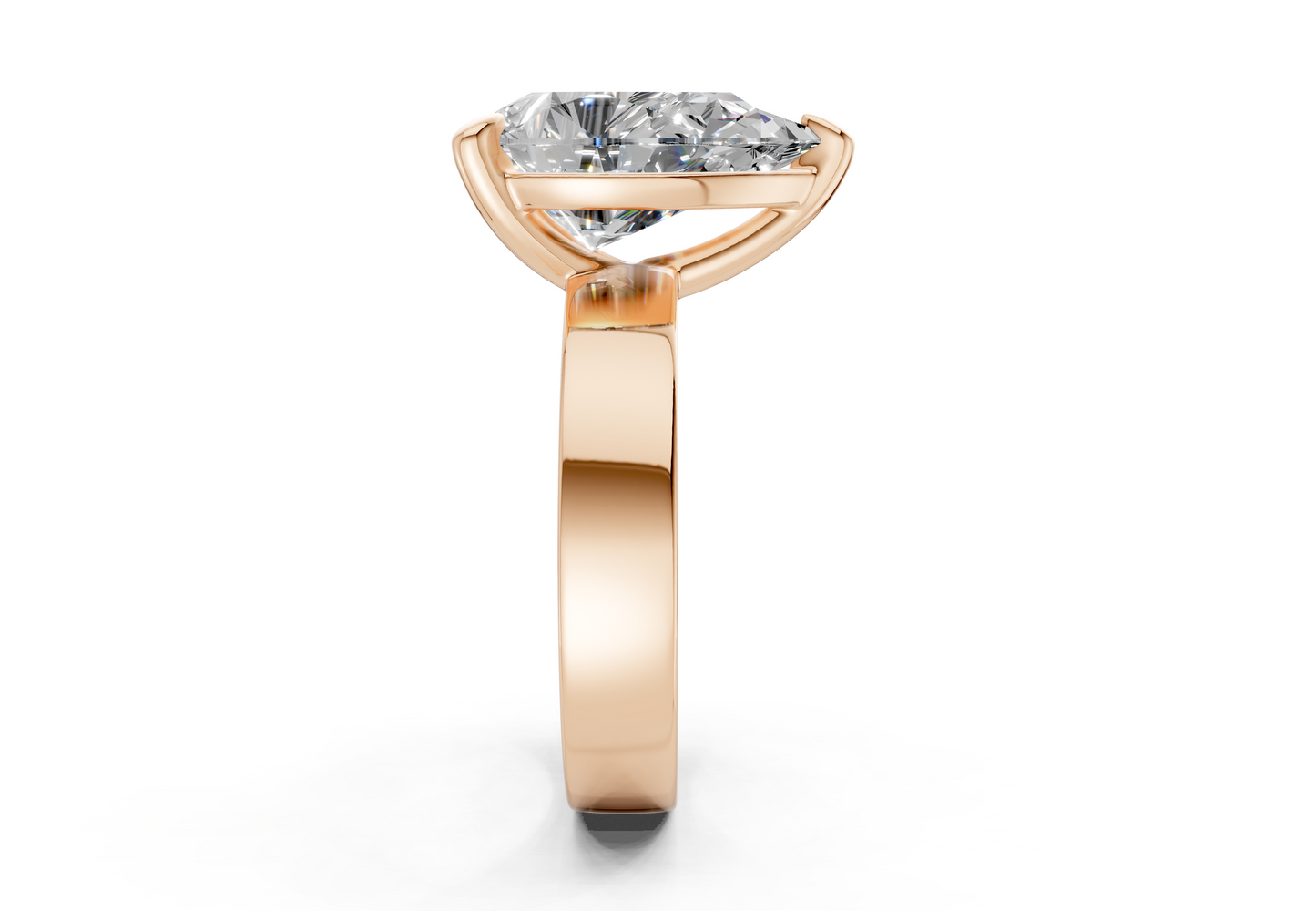Cascade Diamond Solitaire Pear Cut 4mm Engagement Ring