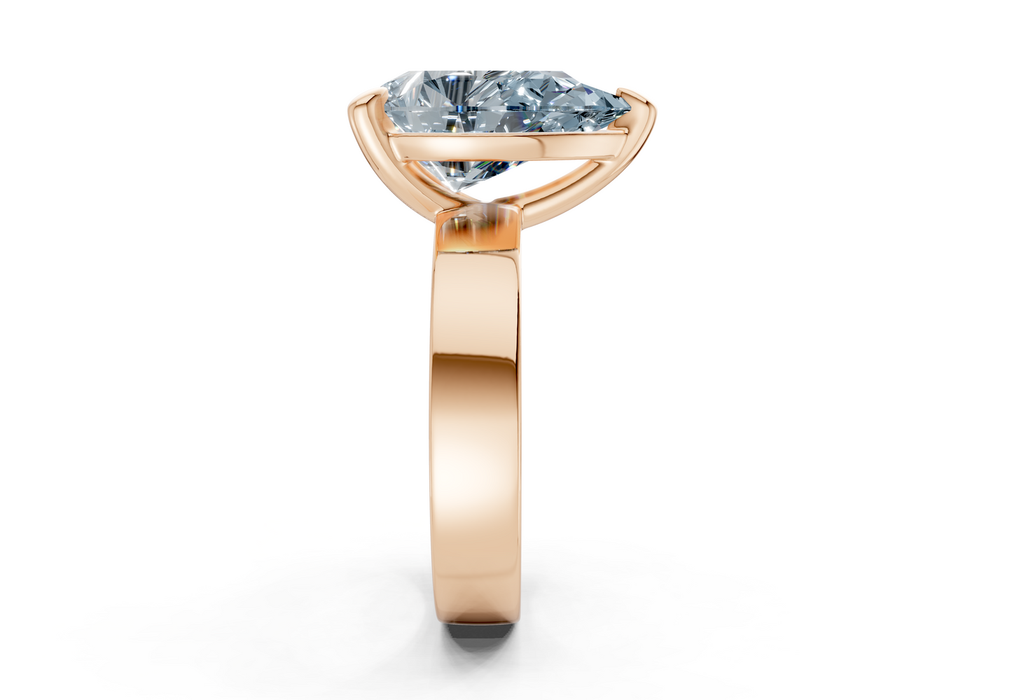 Cascade Blue Diamond Solitaire Pear Cut 4mm Engagement Ring