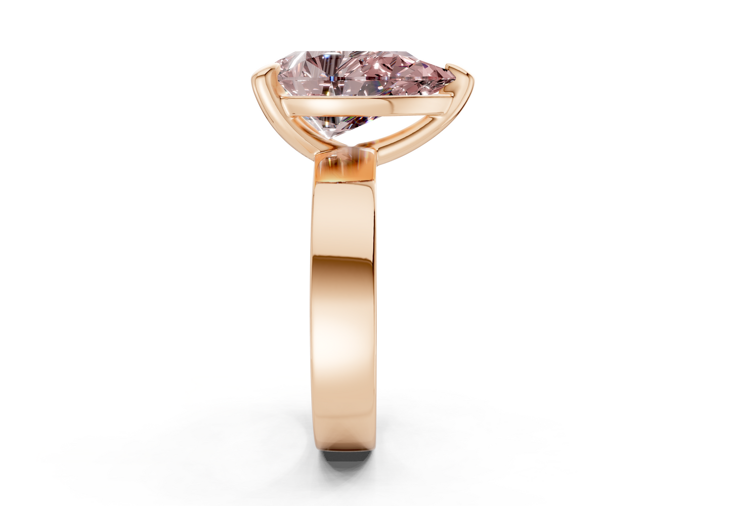 Cascade Pink Diamond Solitaire Pear Cut 4mm Engagement Ring