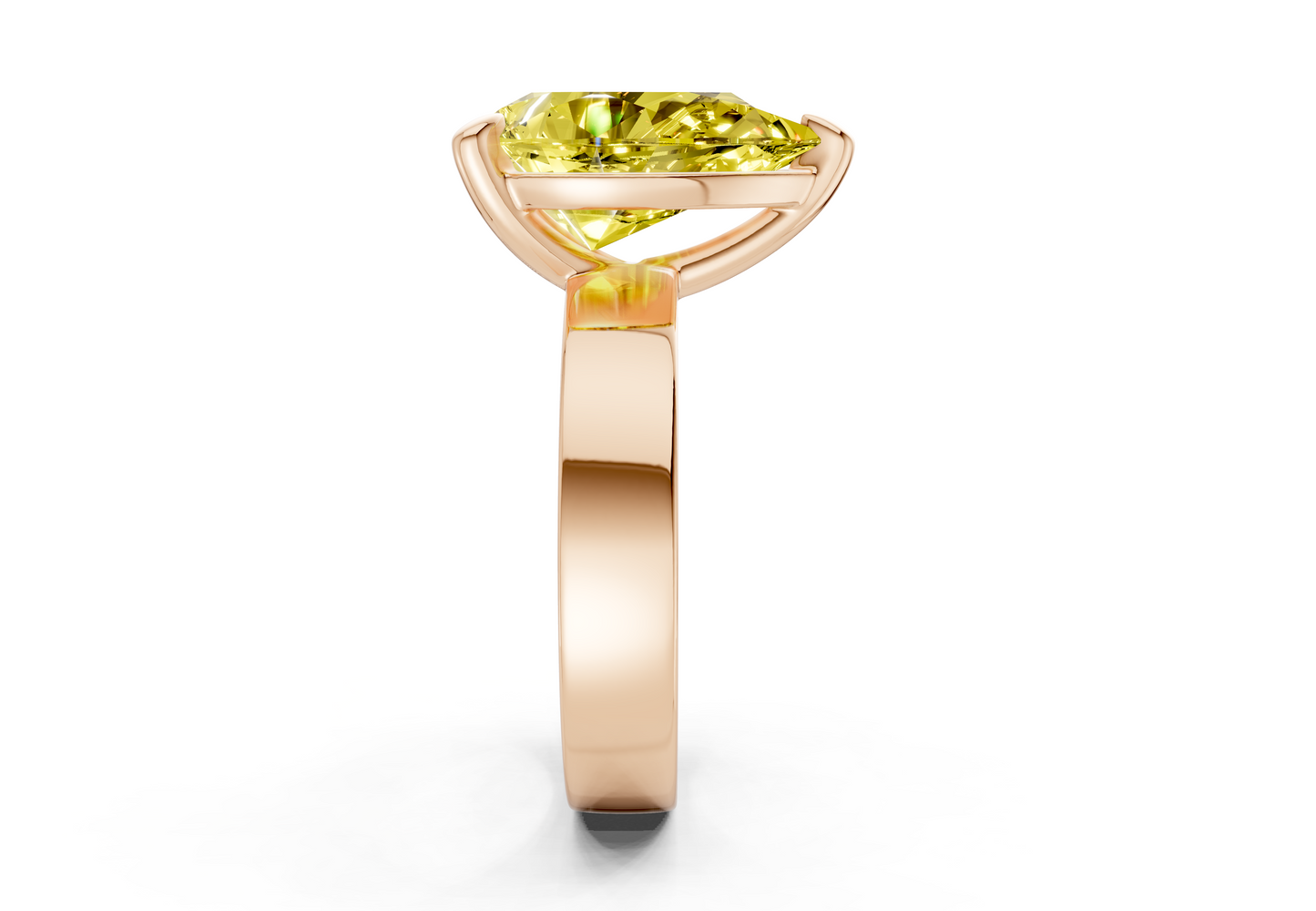 Cascade Yellow Diamond Solitaire Pear Cut 4mm Engagement Ring
