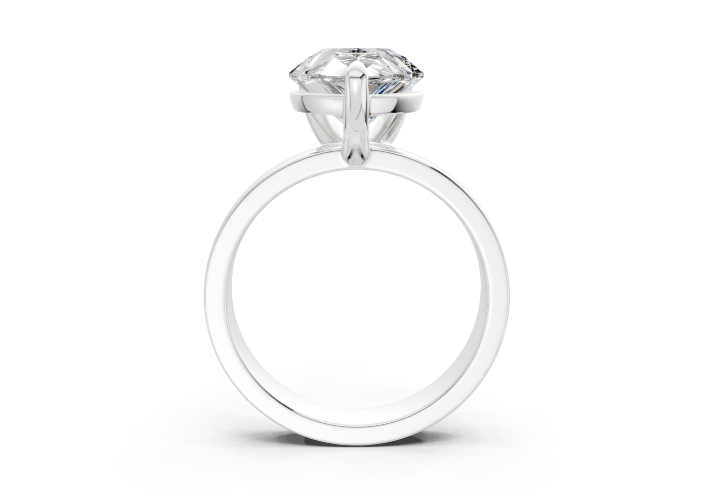 Cascade Diamond Solitaire Pear Cut 4mm Engagement Ring