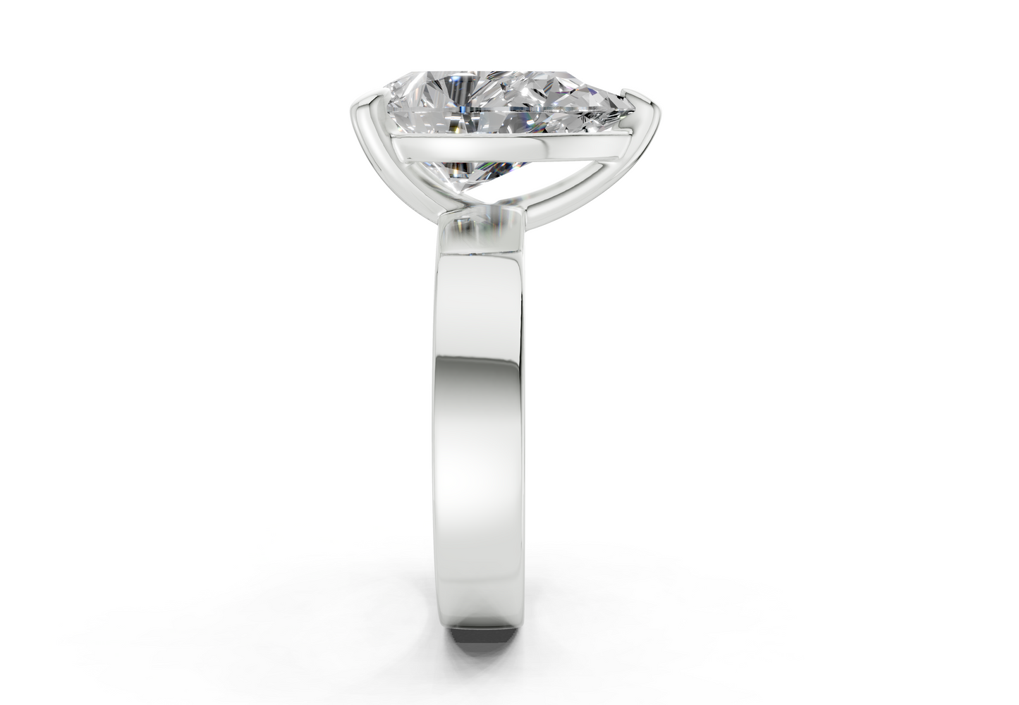 Cascade Diamond Solitaire Pear Cut 4mm Engagement Ring