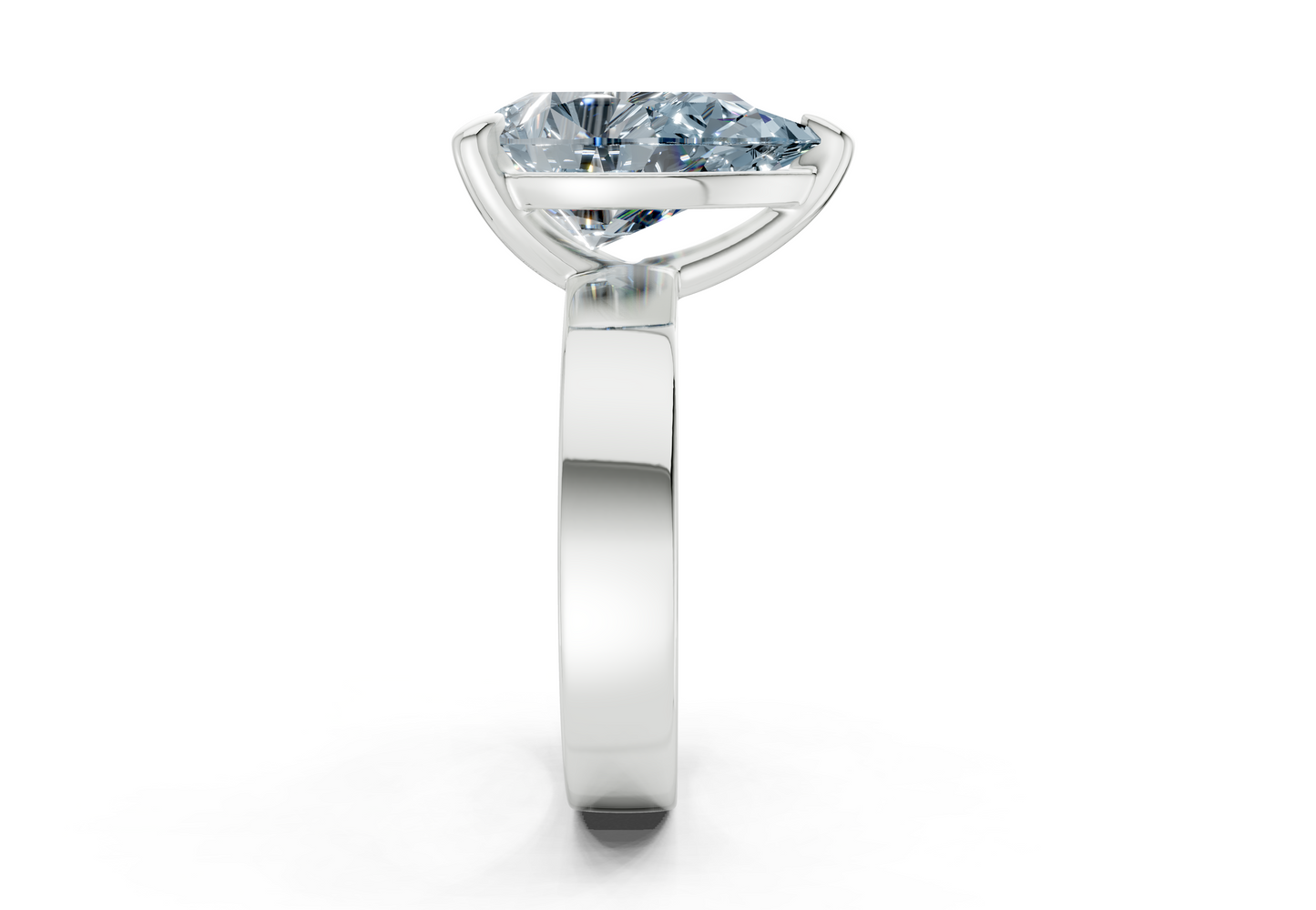 Cascade Blue Diamond Solitaire Pear Cut 4mm Engagement Ring