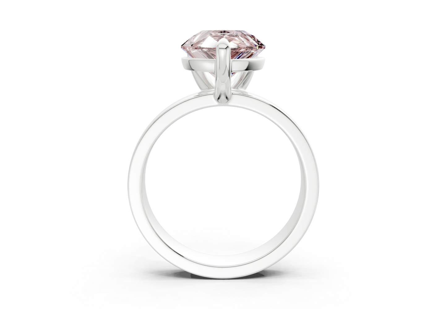 Cascade Pink Diamond Solitaire Pear Cut 4mm Engagement Ring
