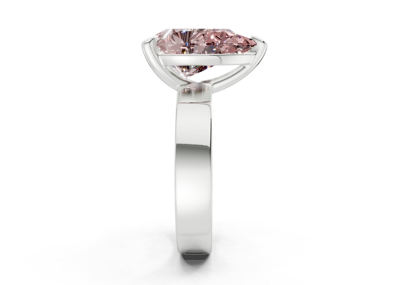 Cascade Pink Diamond Solitaire Pear Cut 4mm Engagement Ring