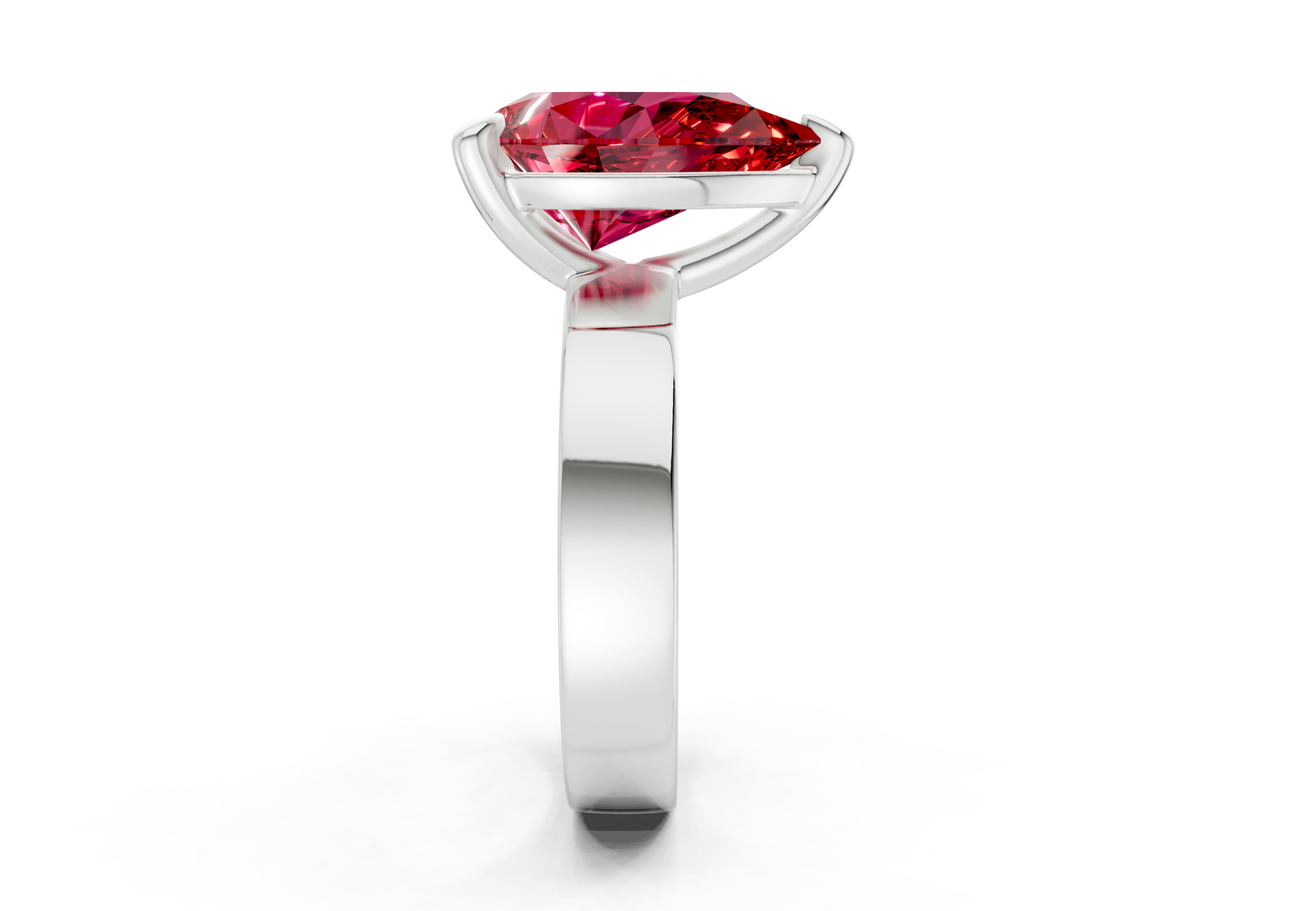 Cascade Ruby Gemstone Solitaire Pear Cut 4mm Engagement Ring