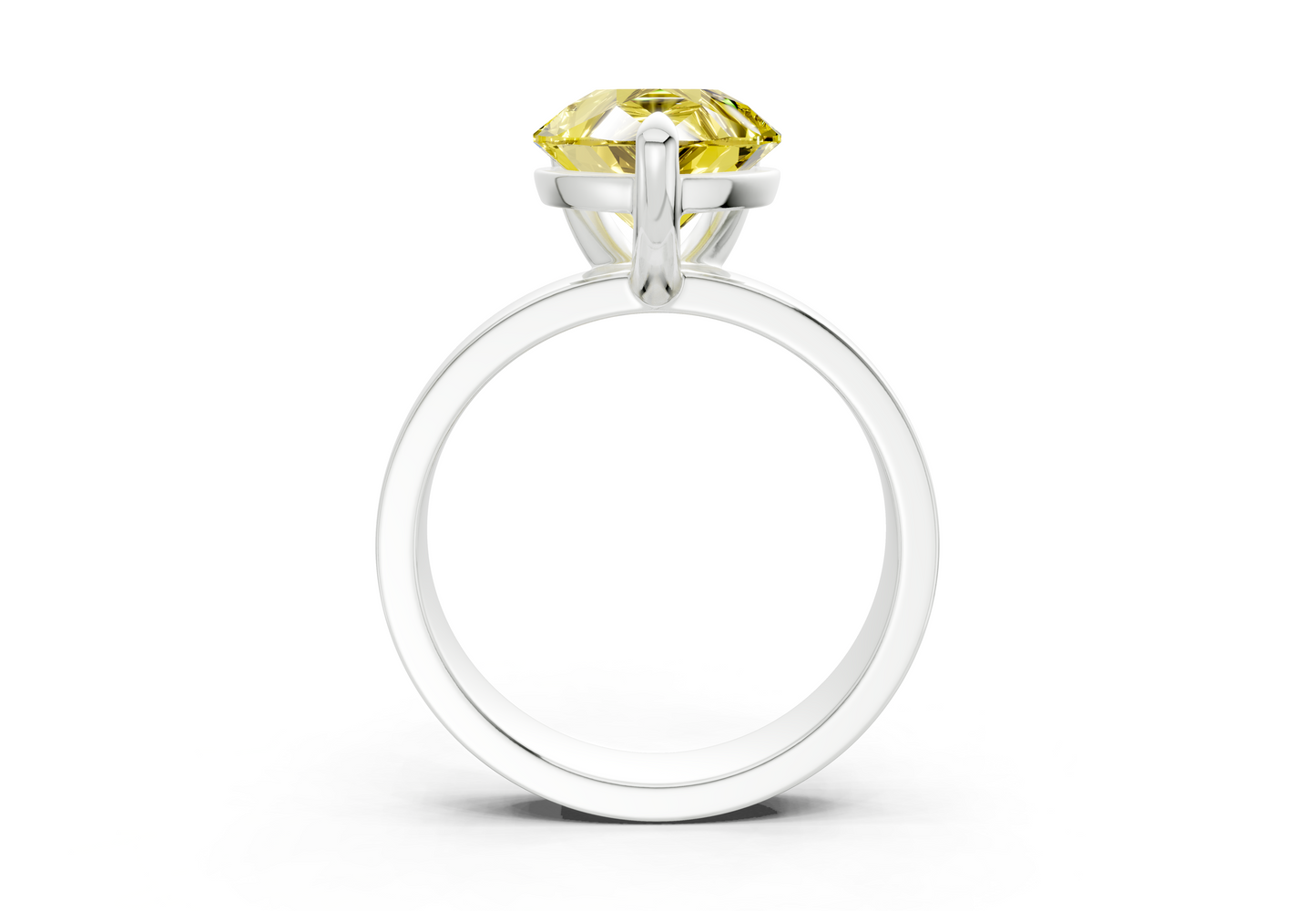 Cascade Yellow Diamond Solitaire Pear Cut 4mm Engagement Ring
