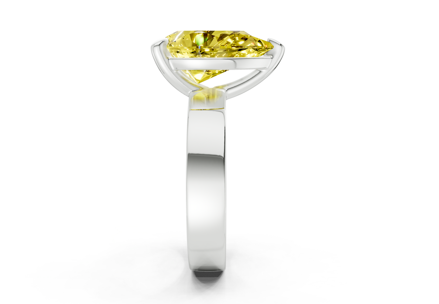 Cascade Yellow Diamond Solitaire Pear Cut 4mm Engagement Ring