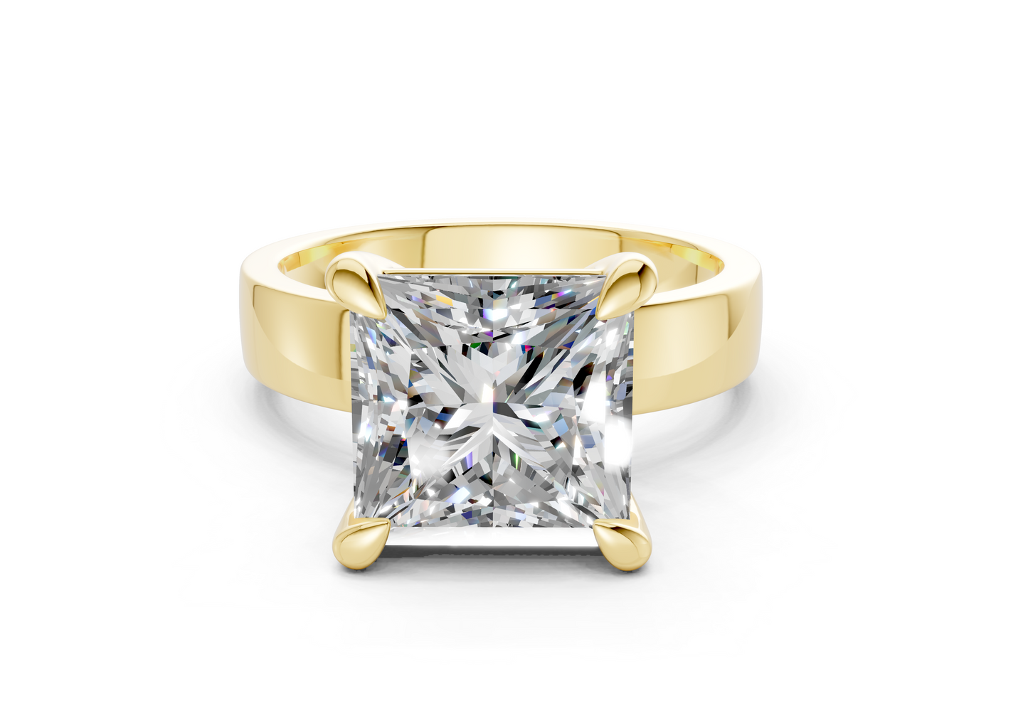 Cascade Diamond Solitaire Princess Cut 4mm Engagement Ring
