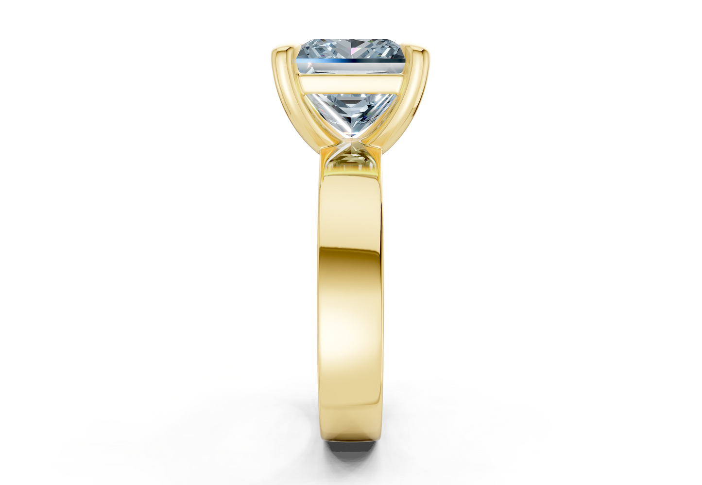 Cascade Blue Diamond Solitaire Princess Cut 4mm Engagement Ring