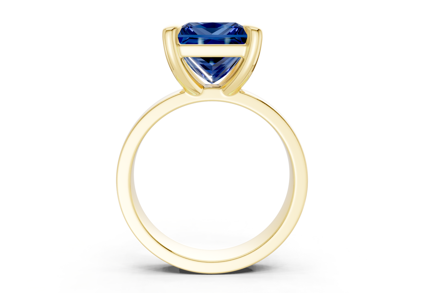 Cascade Sapphire Gemstone Solitaire Princess Cut 4mm Engagement Ring