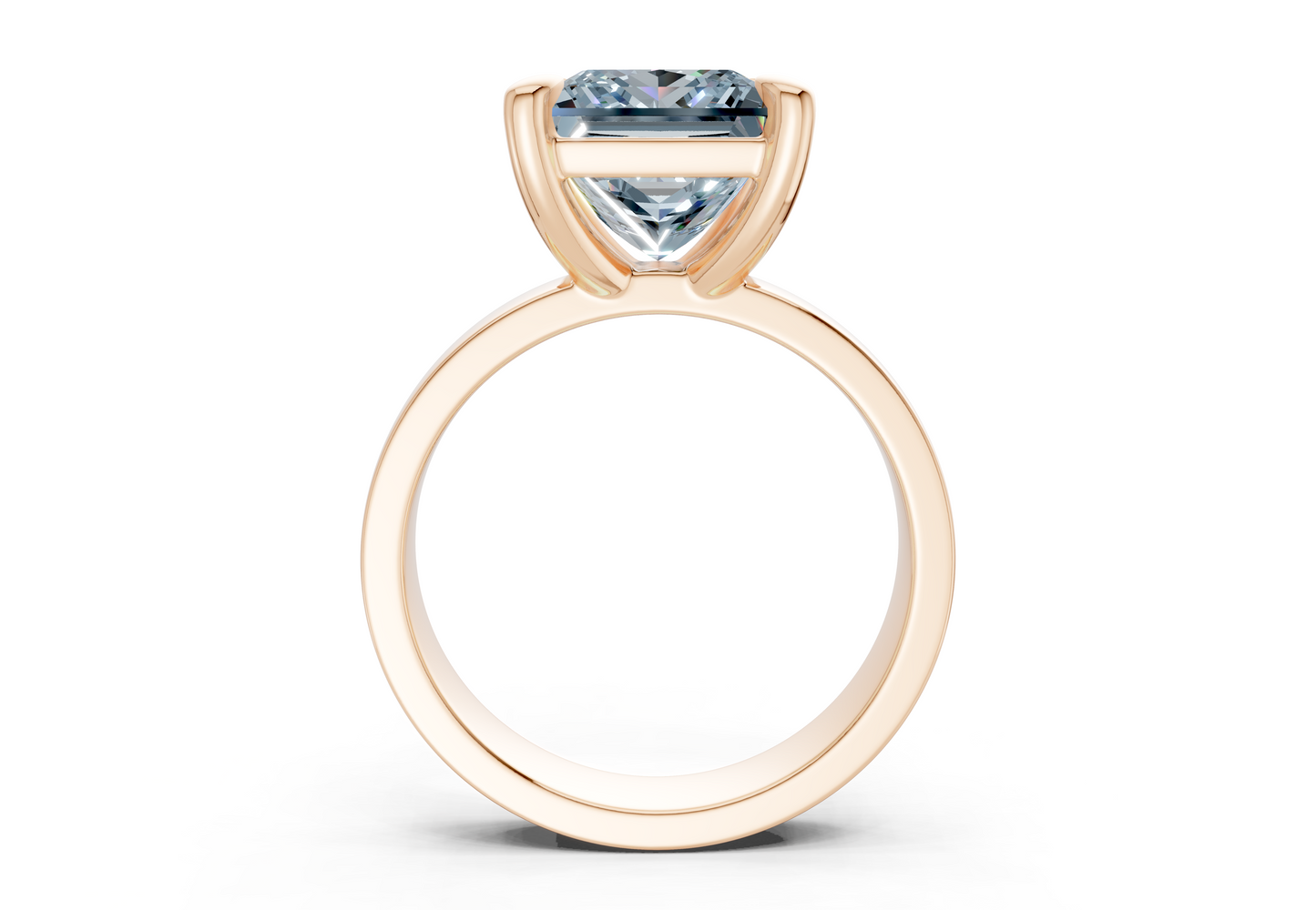 Cascade Blue Diamond Solitaire Princess Cut 4mm Engagement Ring