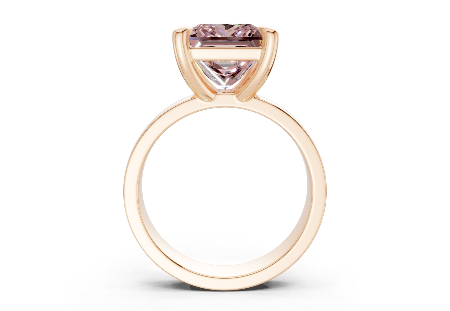 Cascade Pink Diamond Solitaire Princess Cut 4mm Engagement Ring