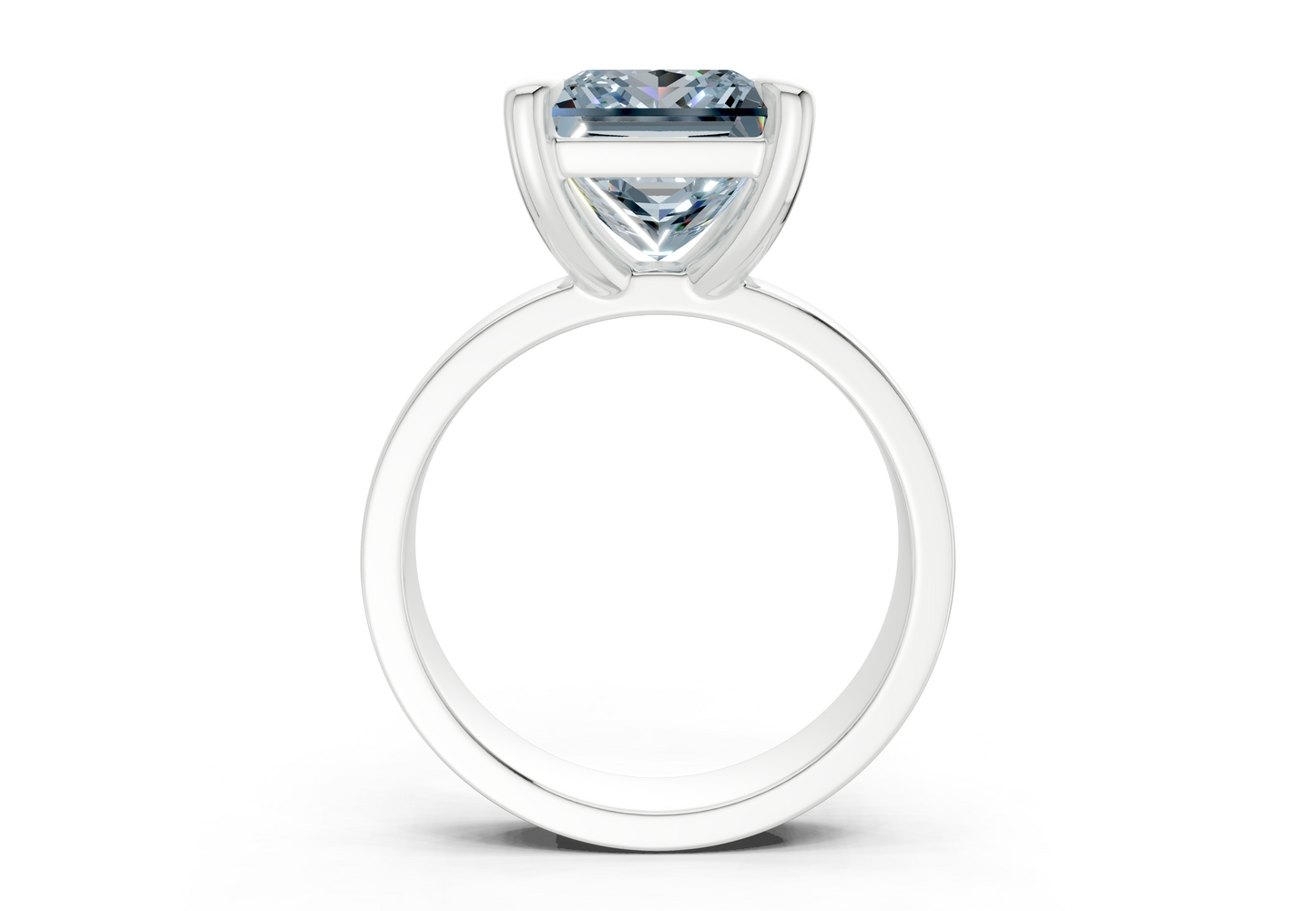 Cascade Blue Diamond Solitaire Princess Cut 4mm Engagement Ring