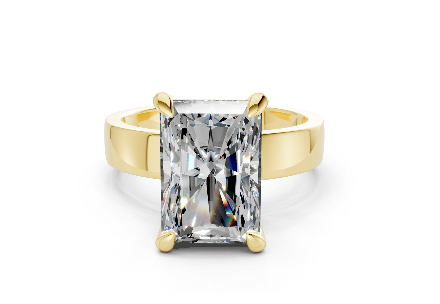 Cascade Diamond Solitaire Radiant Cut 4mm Engagement Ring