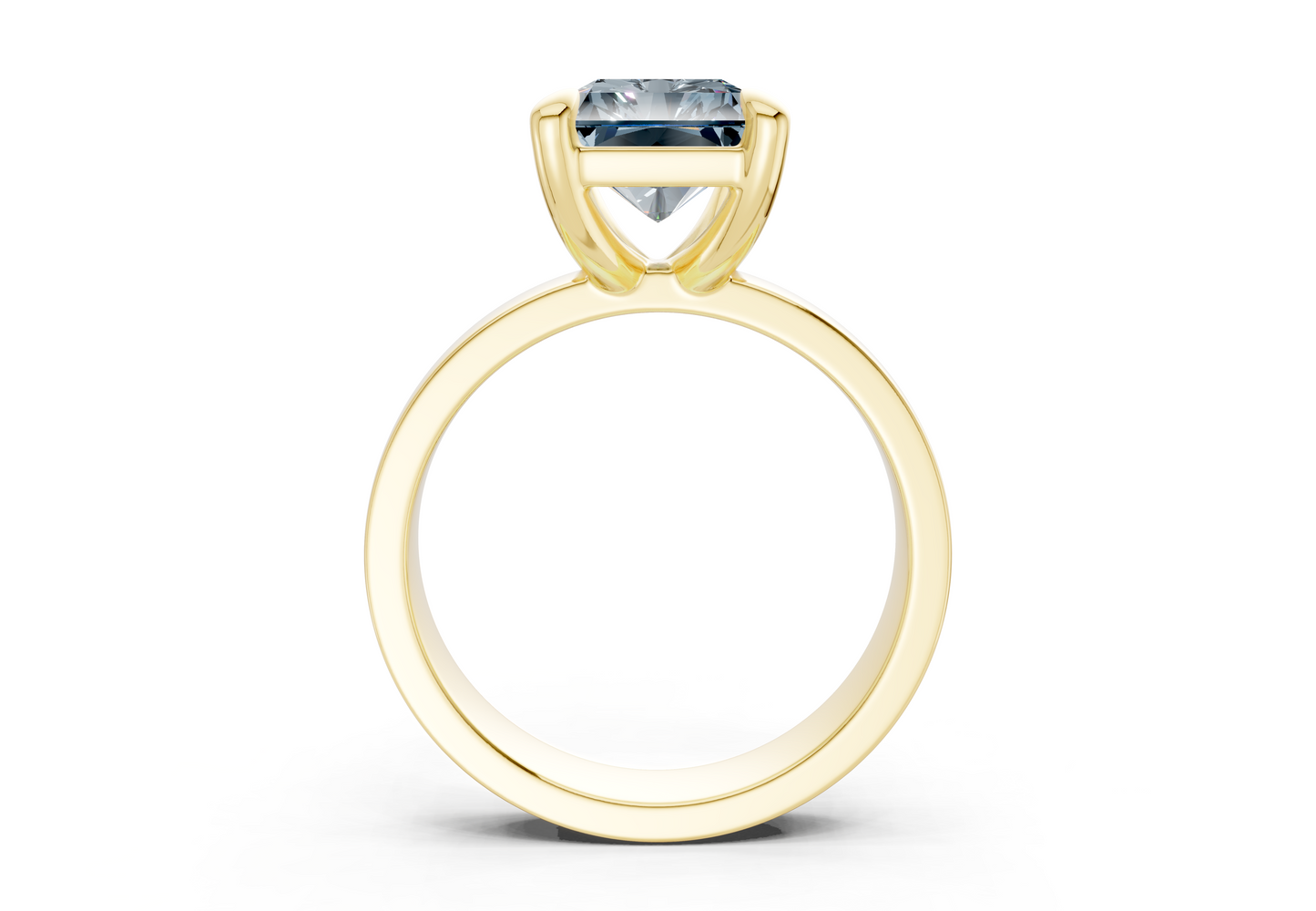 Cascade Blue Diamond Solitaire Radiant Cut 4mm Engagement Ring