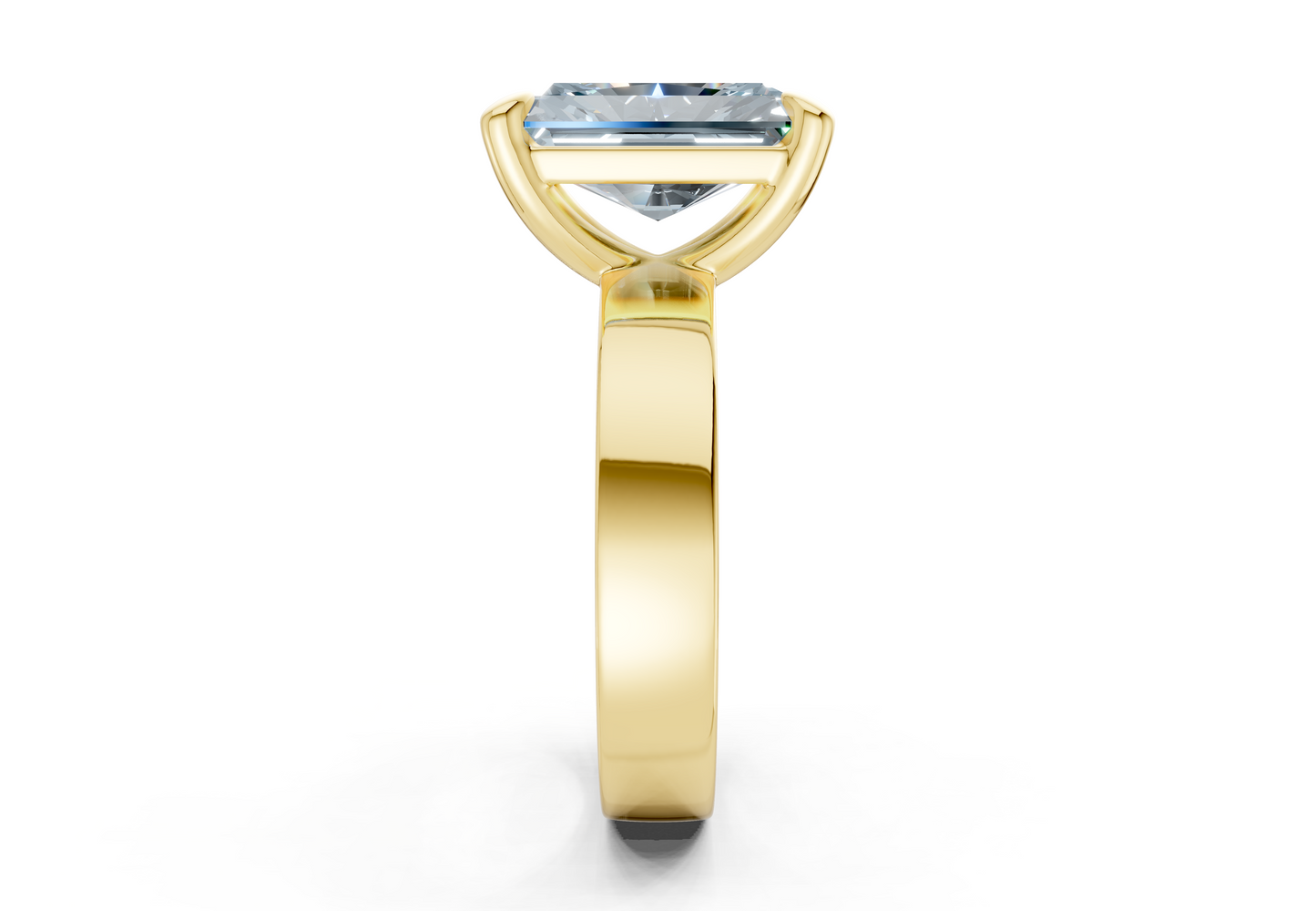 Cascade Blue Diamond Solitaire Radiant Cut 4mm Engagement Ring