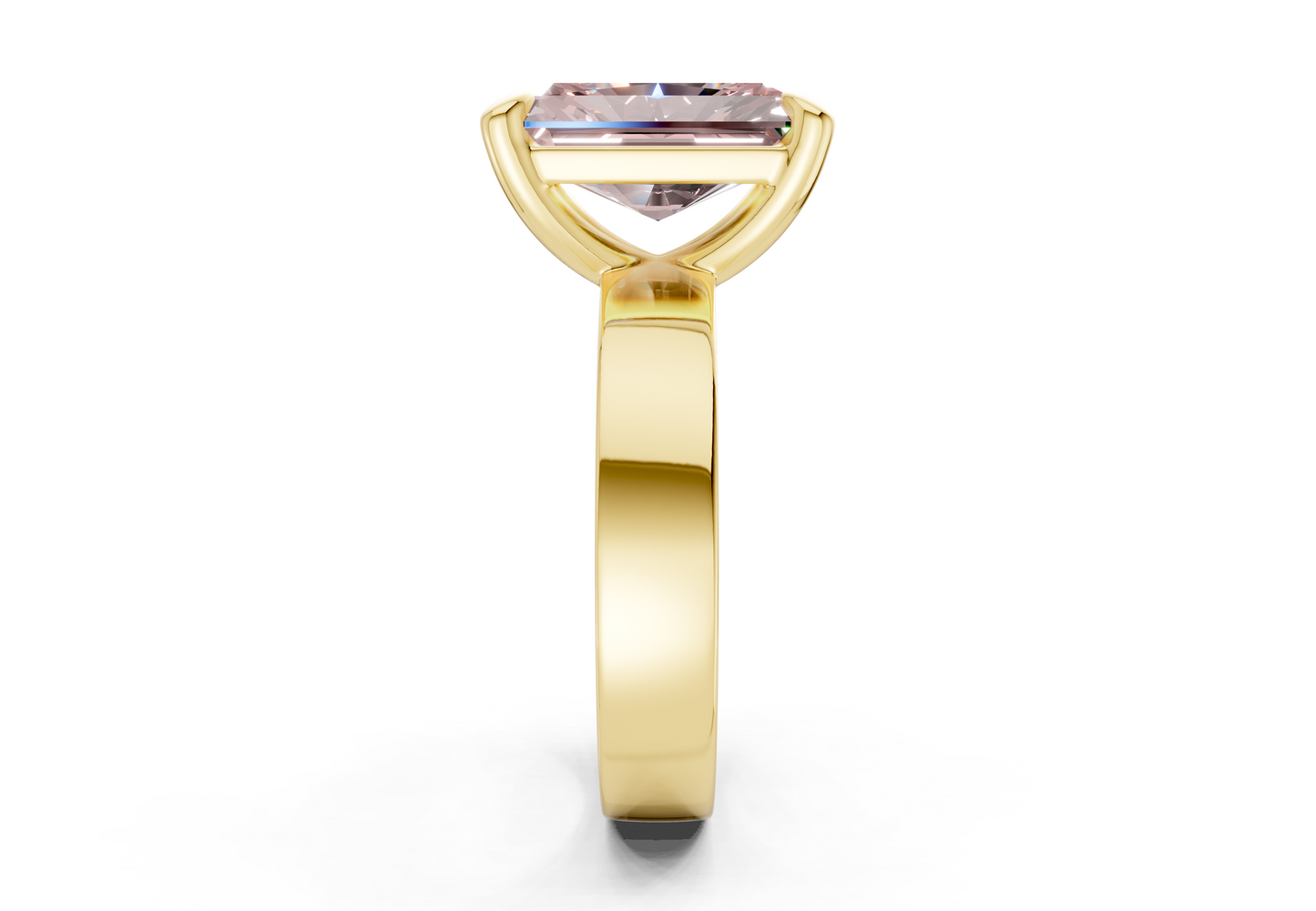 Cascade Pink Diamond Solitaire Radiant Cut 4mm Engagement Ring