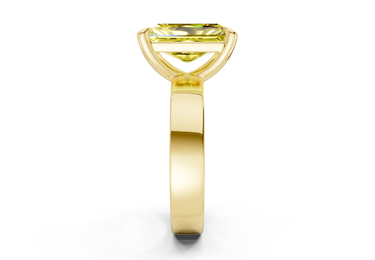Cascade Yellow Diamond Solitaire Radiant Cut 4mm Engagement Ring