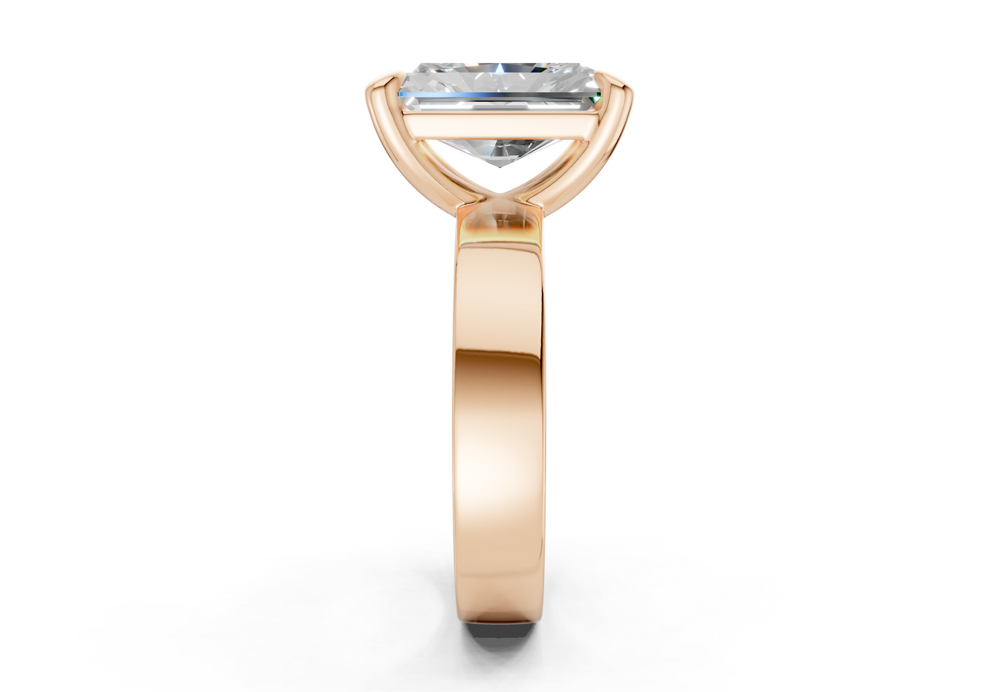 Cascade Diamond Solitaire Radiant Cut 4mm Engagement Ring